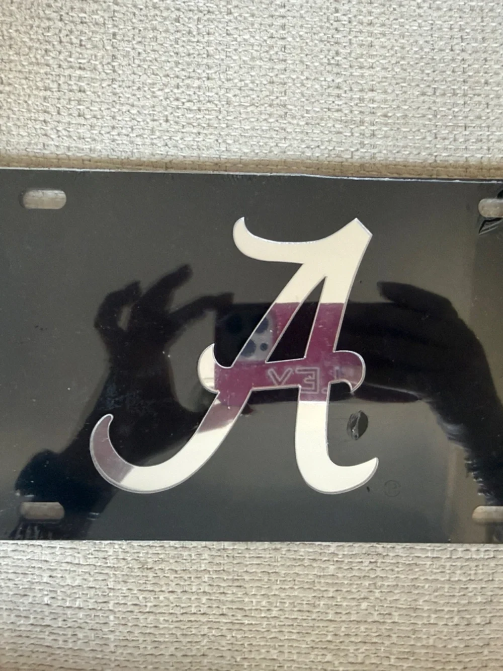 Black with a Mirror A Decorative Car Plate